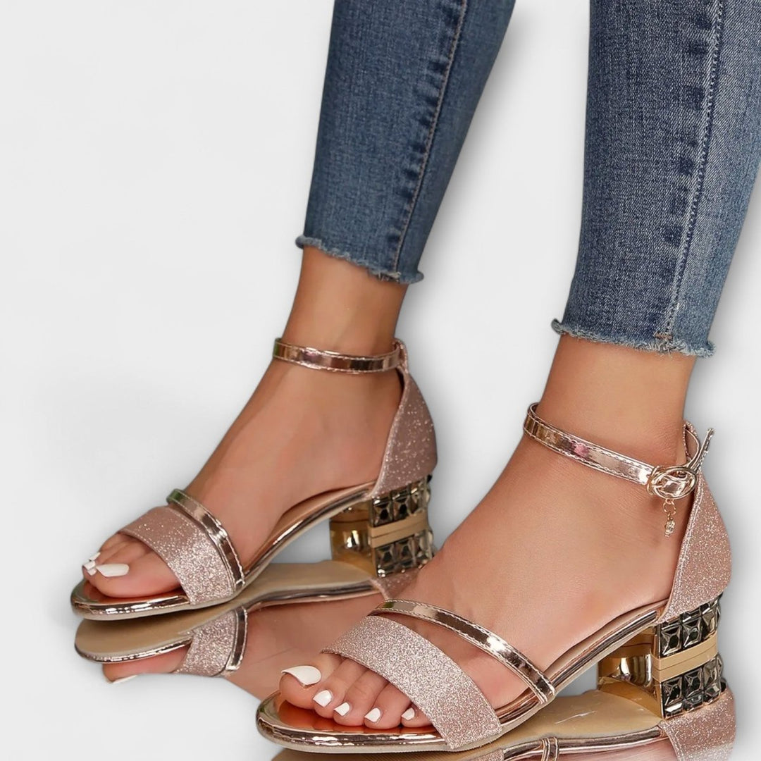 Arielle™ Elegant Block Heel Sandals - La femme Toronto