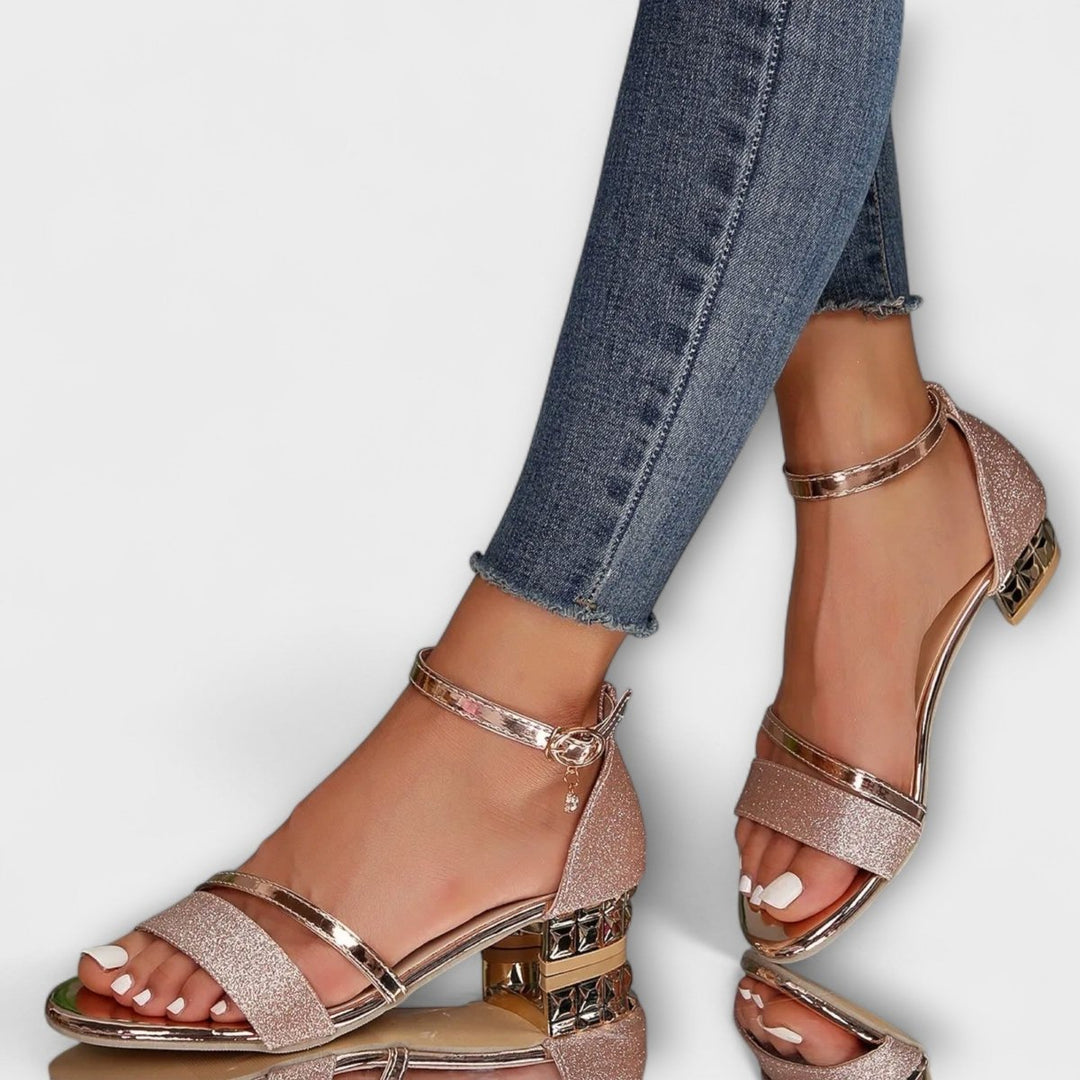 Arielle™ Elegant Block Heel Sandals - La femme Toronto