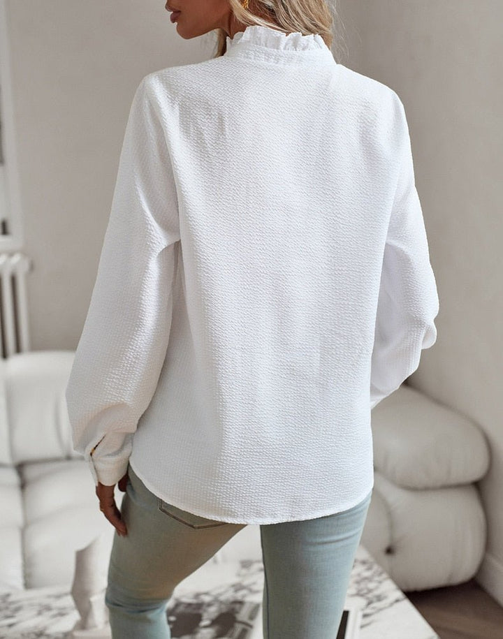 Aurora™ - Ruffle Long Sleeve Shirt - La femme Toronto
