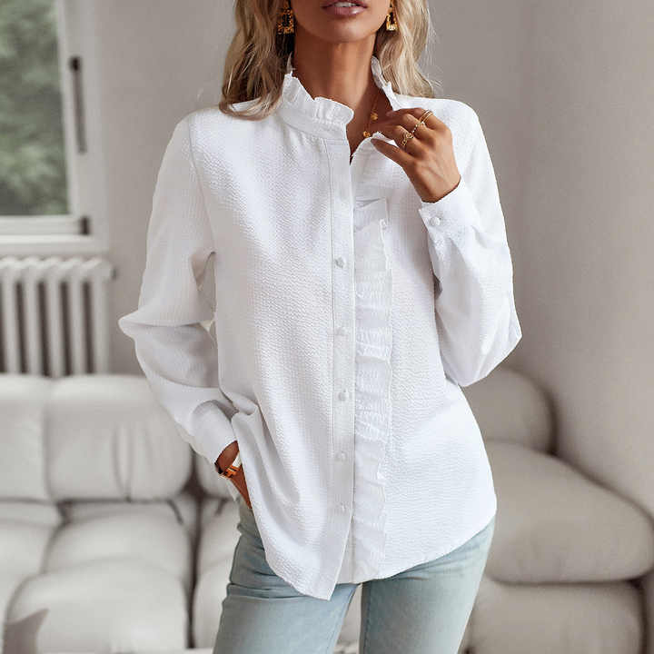 Aurora™ - Ruffle Long Sleeve Shirt - La femme Toronto