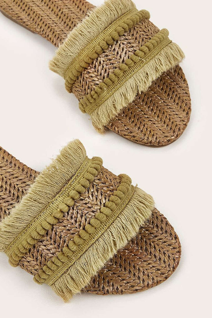 Fringe Slippers - La femme Toronto