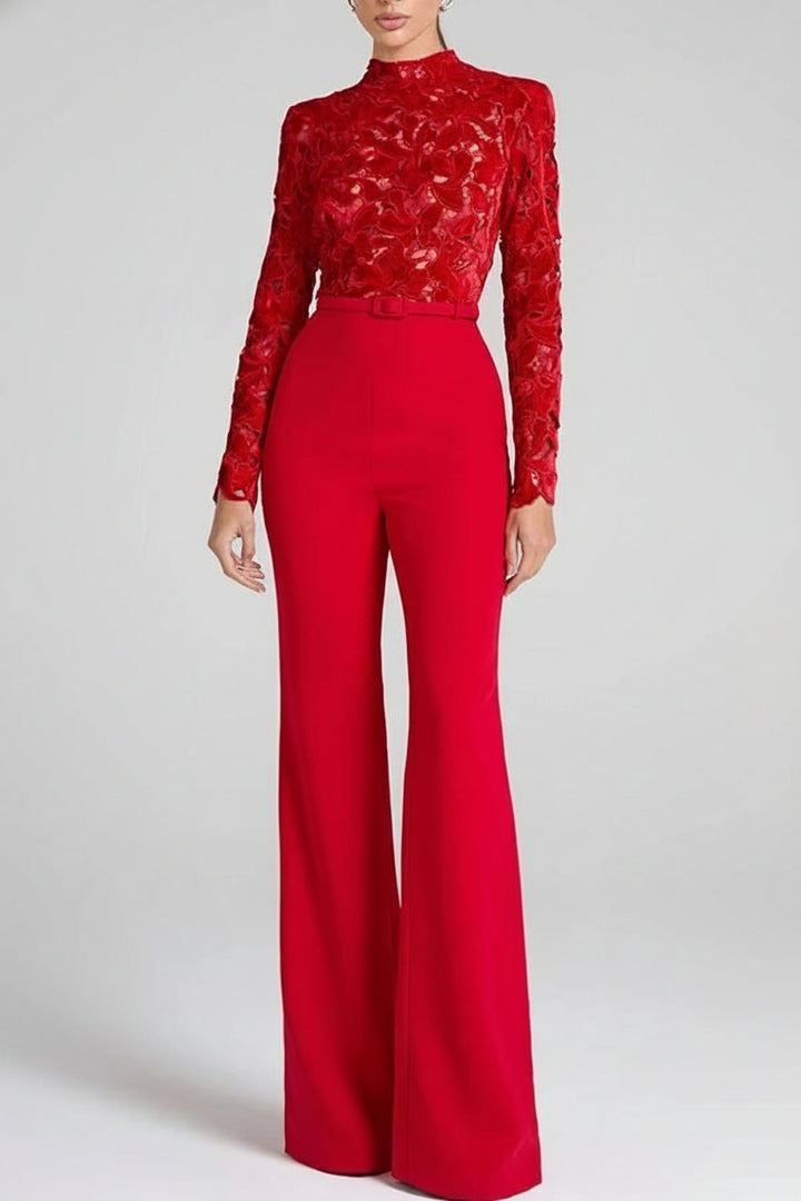 Eleanor- Embroidered Floral Lace Long Sleeve Jumpsuit