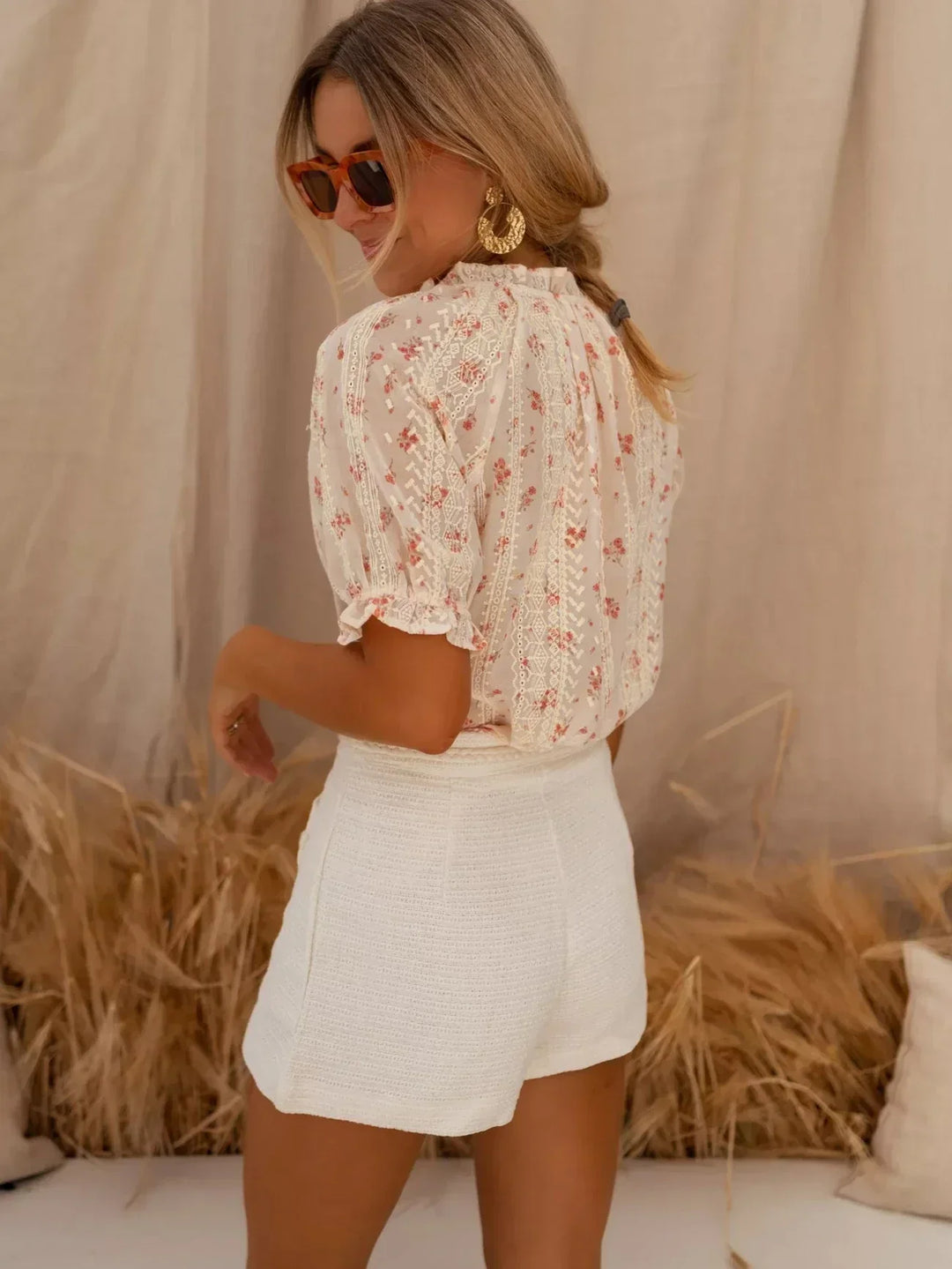 “Elina™ — Floral Blouse with Summer Charm - La femme Toronto
