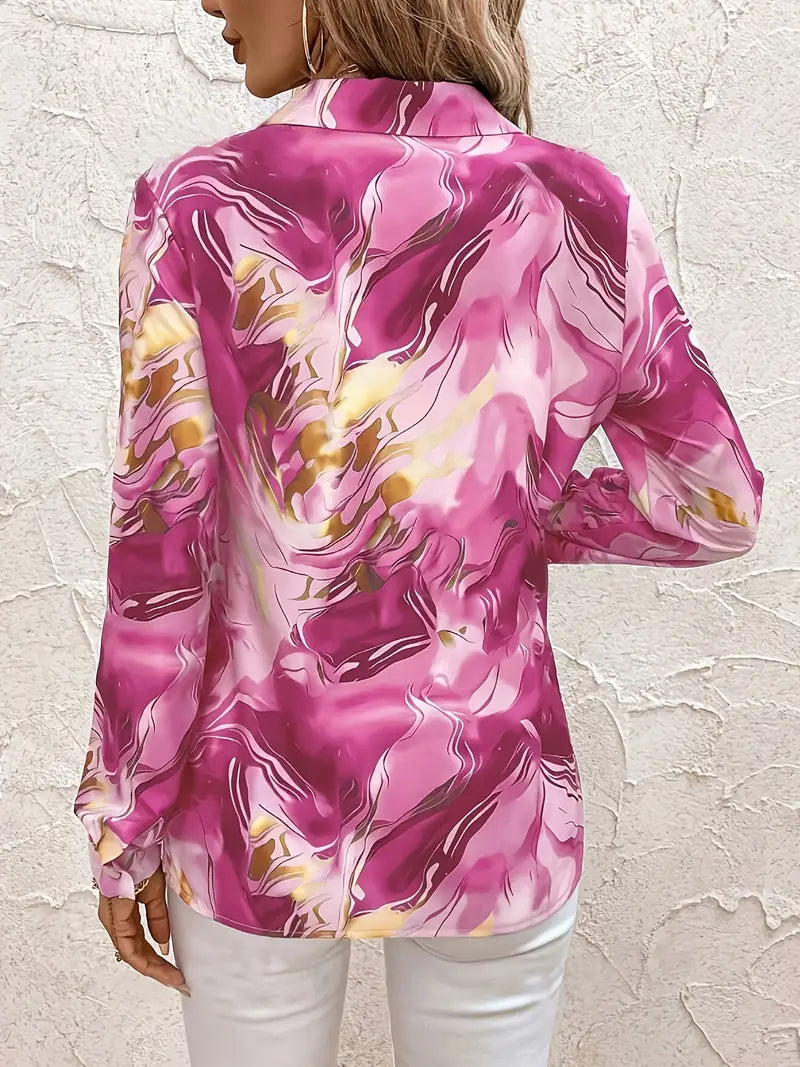 Summer – Abstract Print Shirt - La femme Toronto