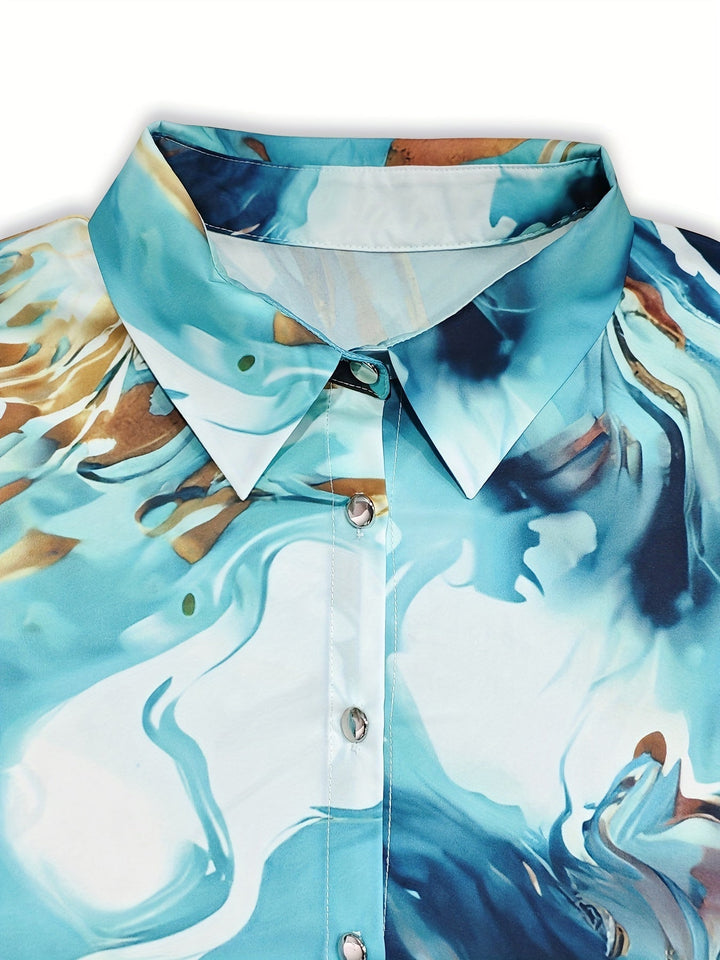 Summer – Abstract Print Shirt - La femme Toronto