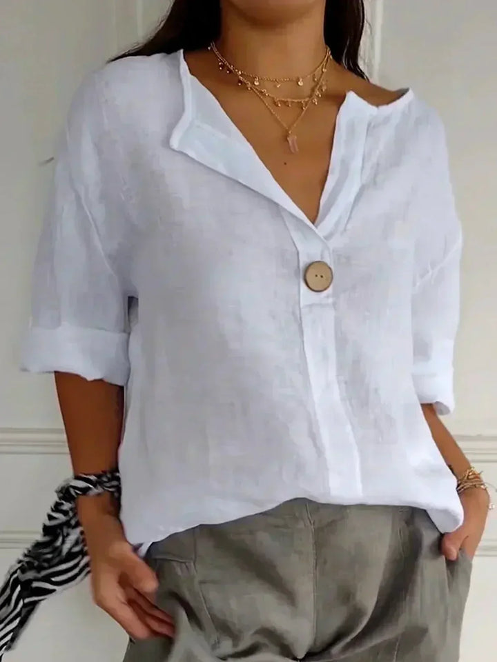 Jasmine's | Effortless V-Neck Blouse - La femme Toronto