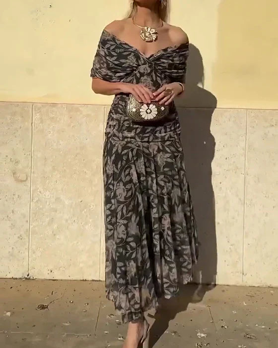 Julieta™ | Duga haljina sa V-izrezom i dugim rukavima