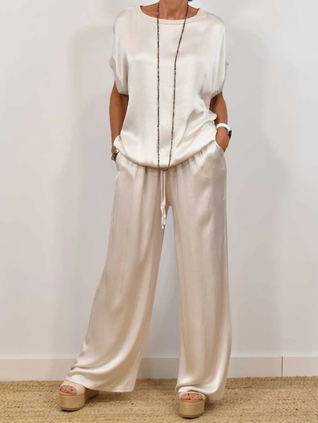 Isla - Wide Leg Lounge Set - La femme Toronto