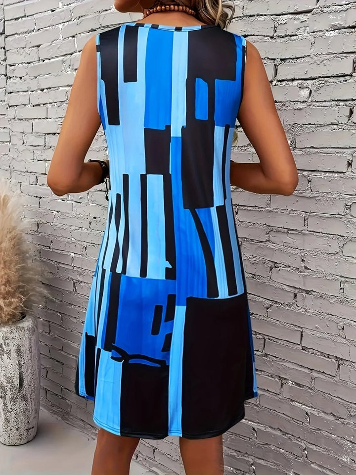 Elliette - Stylish Casual Geometric Dress - La femme Toronto