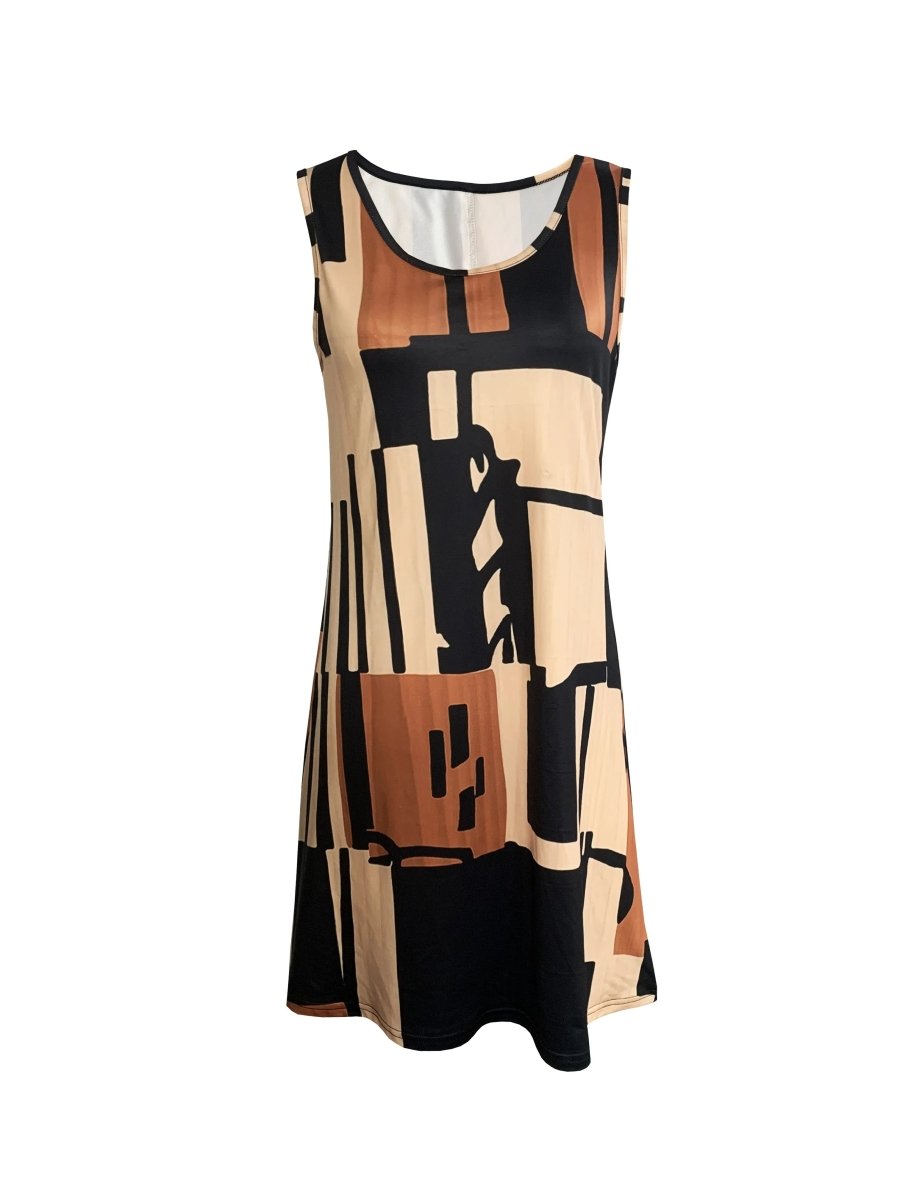 Elliette - Stylish Casual Geometric Dress - La femme Toronto