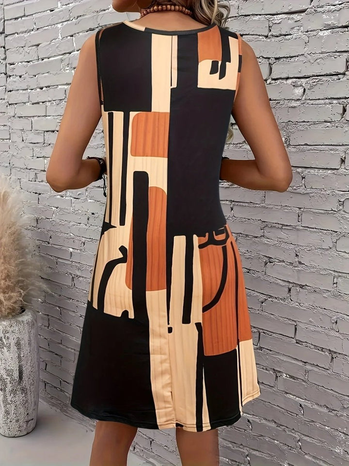 Elliette - Stylish Casual Geometric Dress - La femme Toronto
