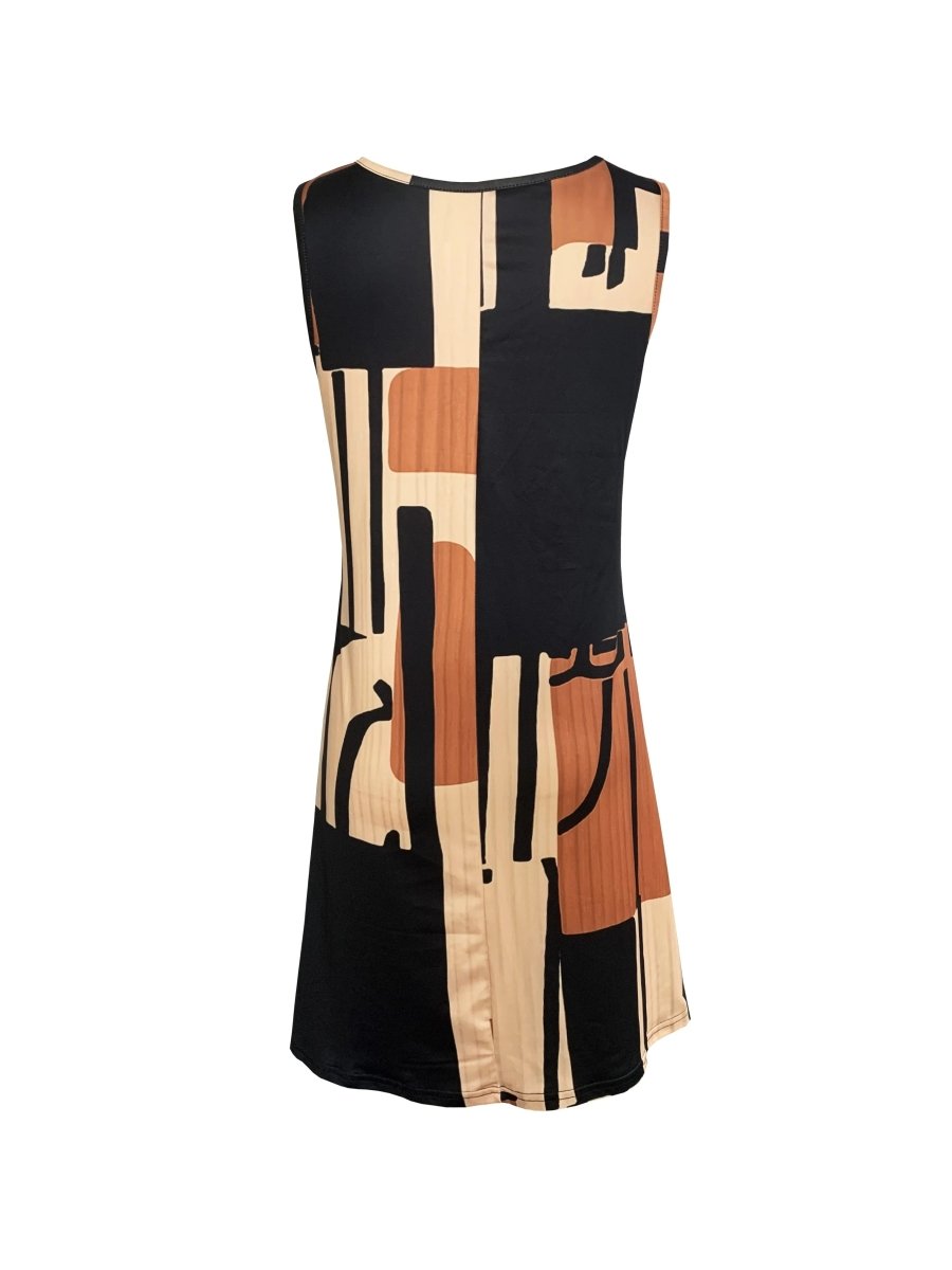 Elliette - Stylish Casual Geometric Dress - La femme Toronto