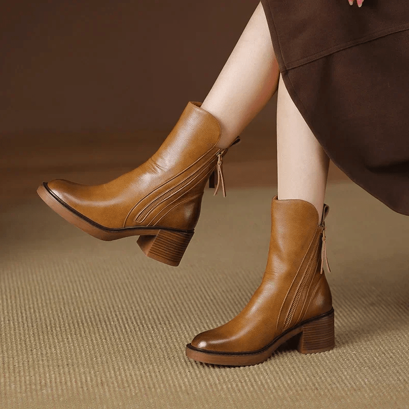 Grazia™ - Leather booties - La femme Toronto