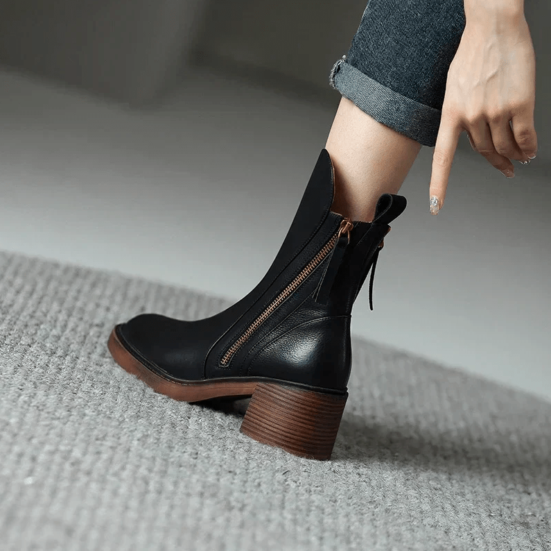 Grazia™ - Leather booties - La femme Toronto