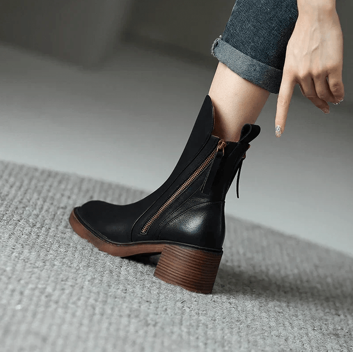 Grazia™ - Leather booties - La femme Toronto