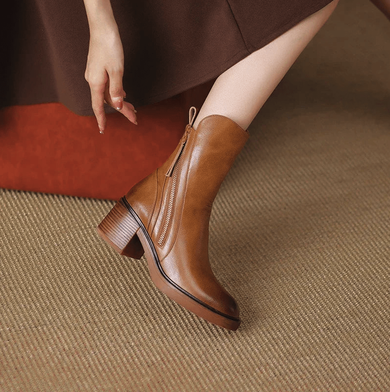 Grazia™ - Leather booties - La femme Toronto