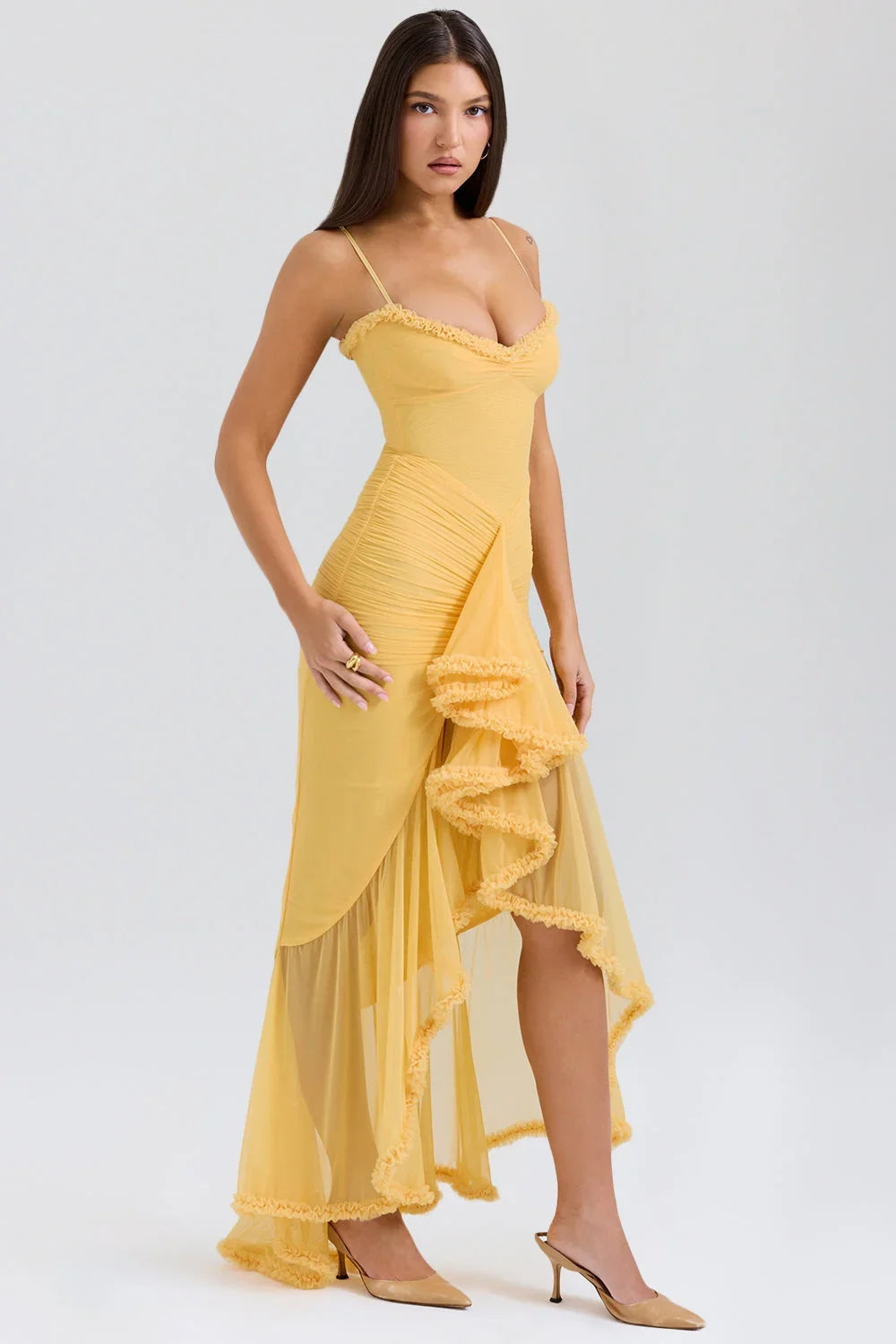 Gabbi Ruffled Maxi Dress - La femme Toronto
