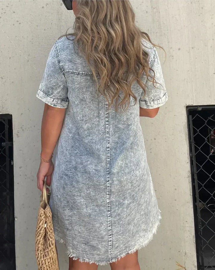 Vera - Denim Shirt Dress - La femme Toronto