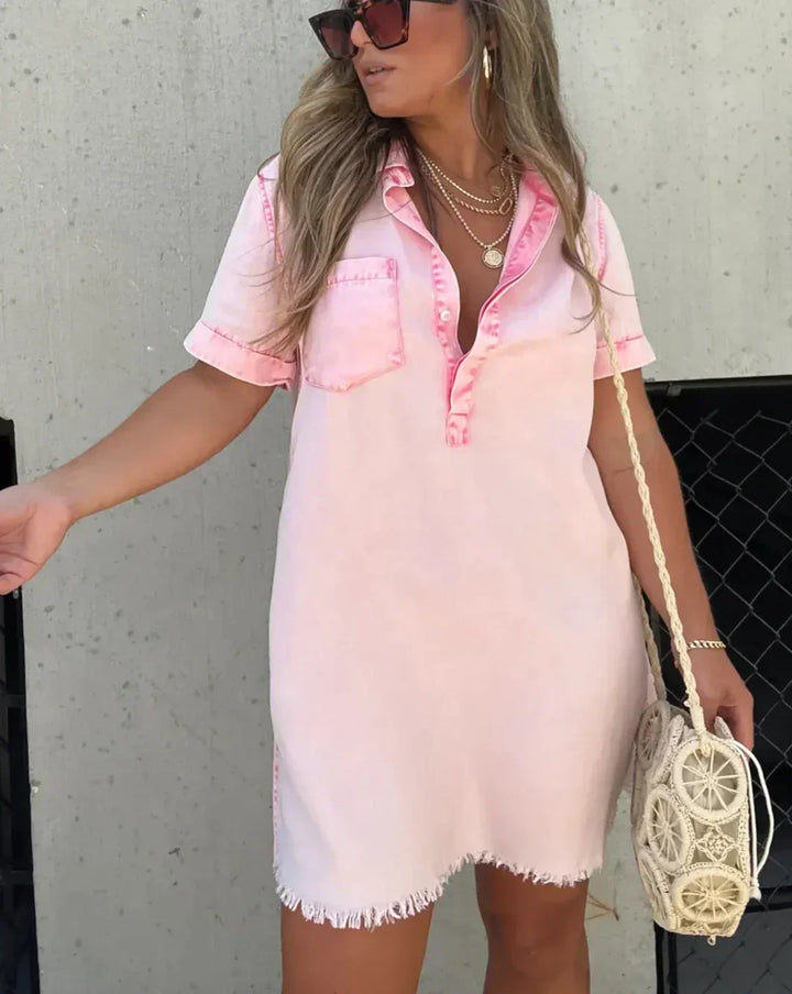 Vera - Denim Shirt Dress - La femme Toronto