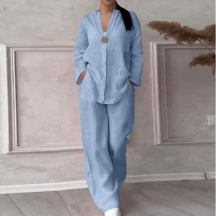 THE MARGHERITA | RELAXED LINEN TWO-PIECE SET - La femme Toronto