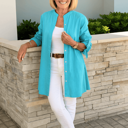 Louise™ | Elegant shirt blouse with bow sleeves - La femme Toronto
