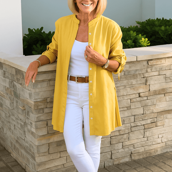 Louise™ | Elegant shirt blouse with bow sleeves - La femme Toronto