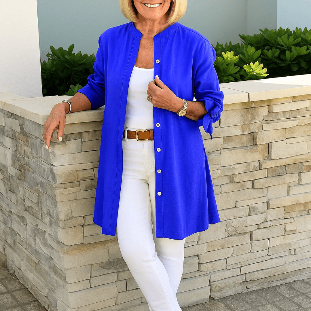 Louise™ | Elegant shirt blouse with bow sleeves - La femme Toronto