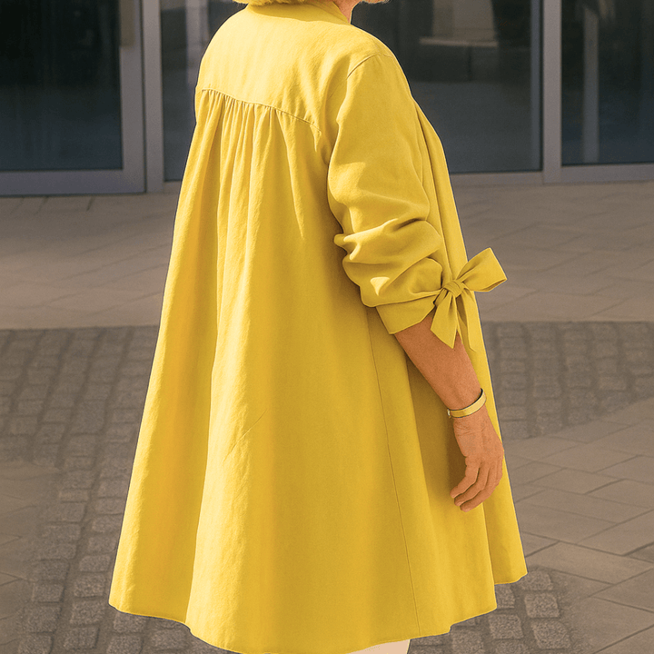 Louise™ | Elegant shirt blouse with bow sleeves - La femme Toronto