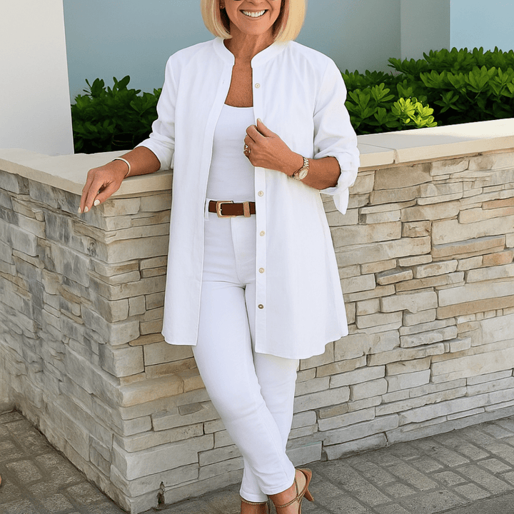 Louise™ | Elegant shirt blouse with bow sleeves - La femme Toronto