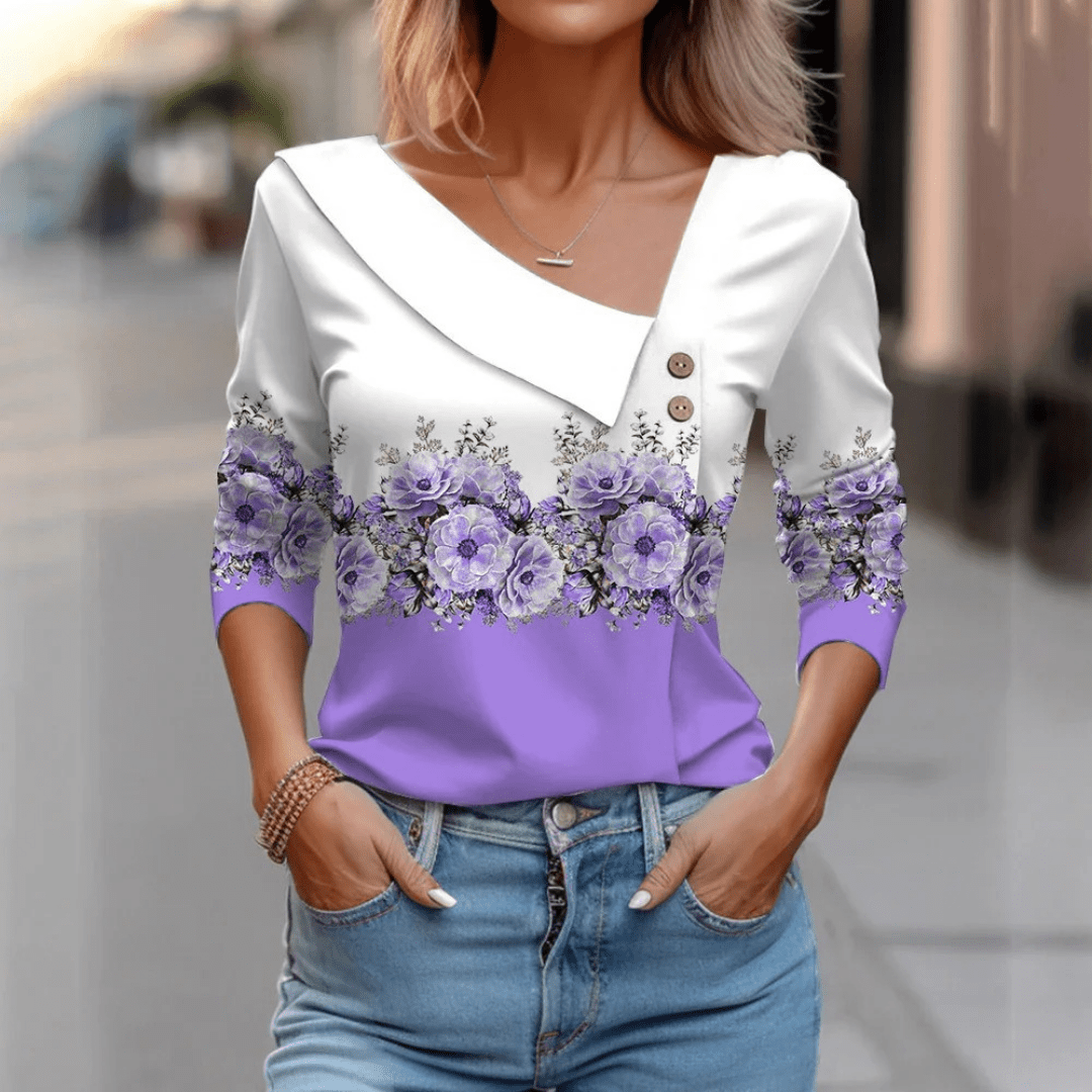 Mira™ - Long sleeve blouse with pattern - La femme Toronto