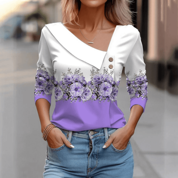 Mira™ - Long sleeve blouse with pattern - La femme Toronto