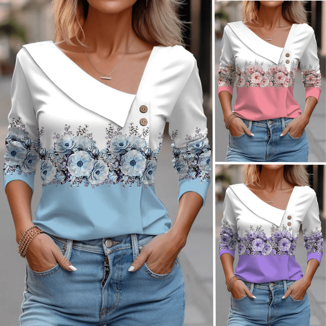 Mira™ - Long sleeve blouse with pattern - La femme Toronto