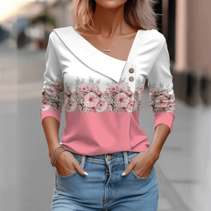 Mira™ - Long sleeve blouse with pattern - La femme Toronto