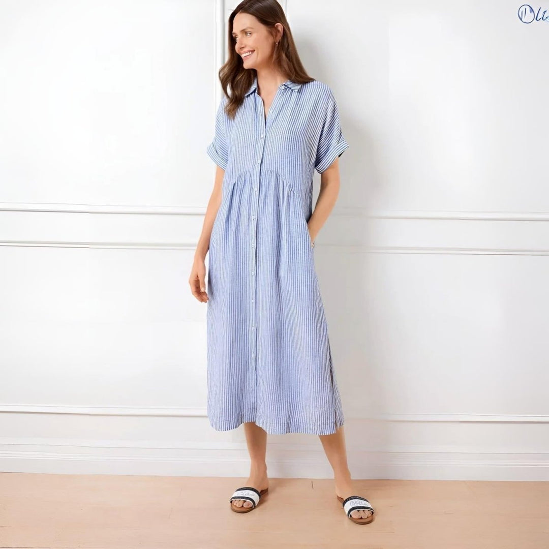 POPPY | FLATTERING STRIPED DRESS - La femme Toronto