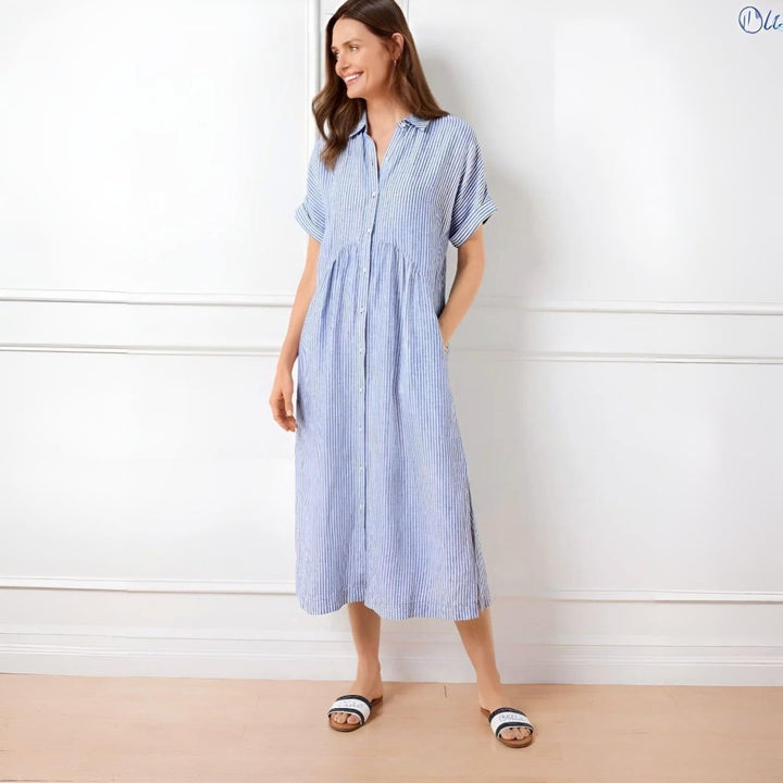 POPPY | FLATTERING STRIPED DRESS - La femme Toronto