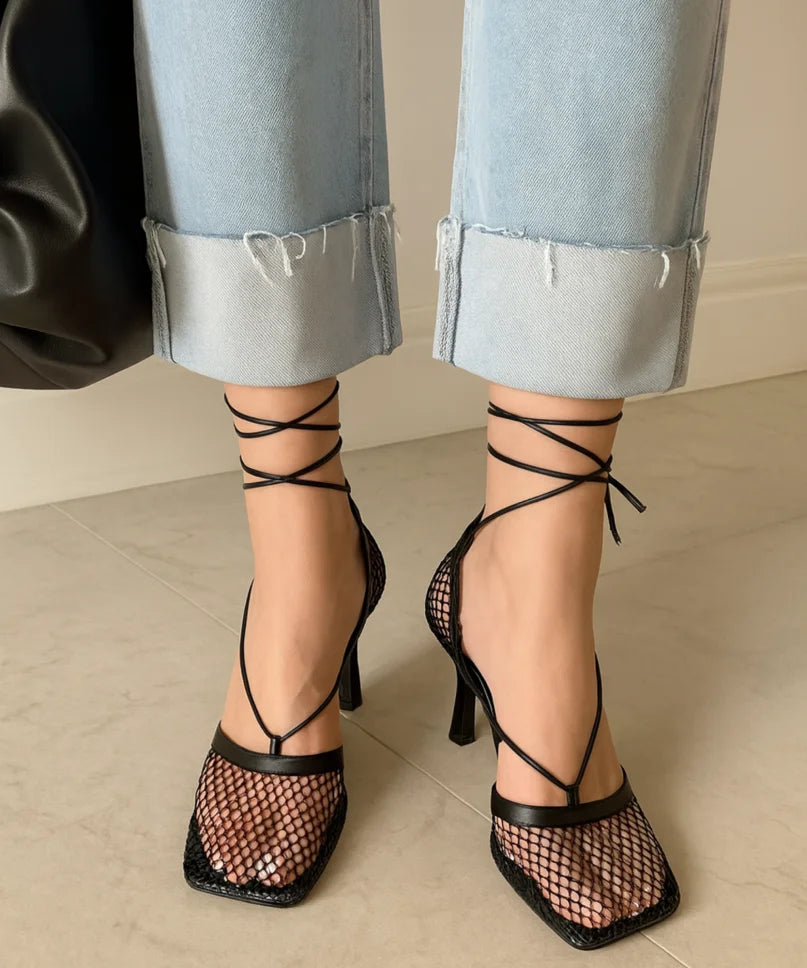 Lena | Sandale sa debelom petom i elegantnim vezivanjem