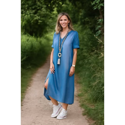 Ilse™ | Summer V-Neck Half Denim Dress