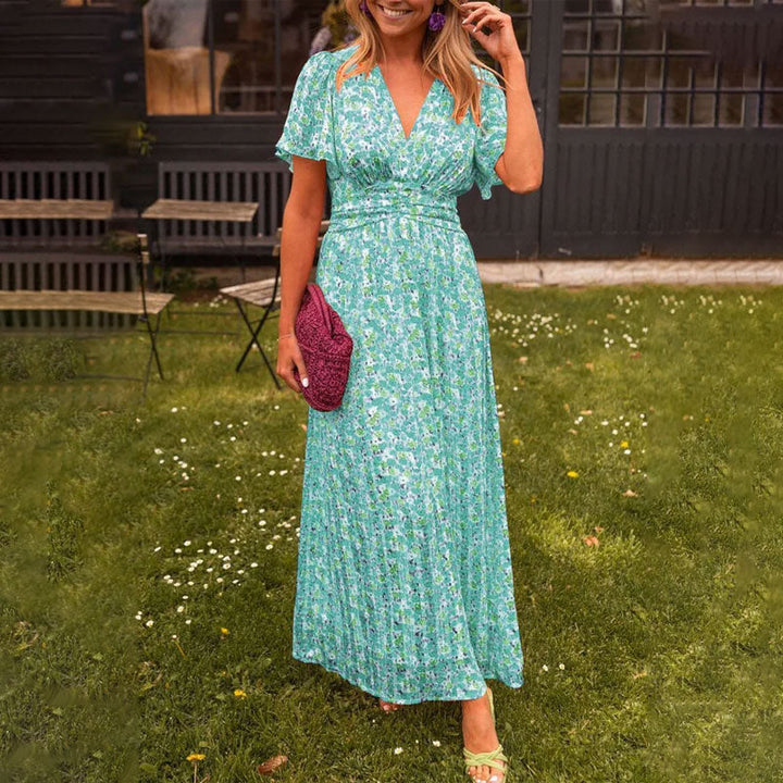 Elsie - Classic V-Neck Dress - La femme Toronto