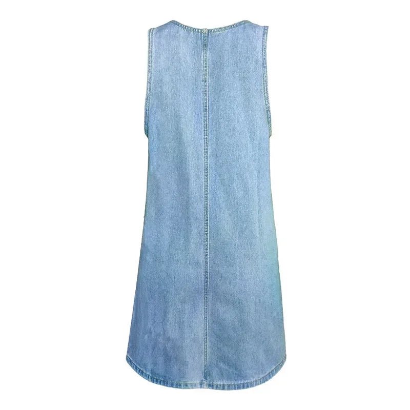 Trixie - Elegant Casual Denim Dress - La femme Toronto